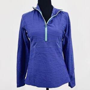 Title Nine 1/4 Zip Pullover Shirt Women’s Long‎ Sleeve Golf Running Top Blue M